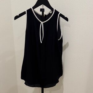 Naven Black Sleeveless silk Camisole with White Trim